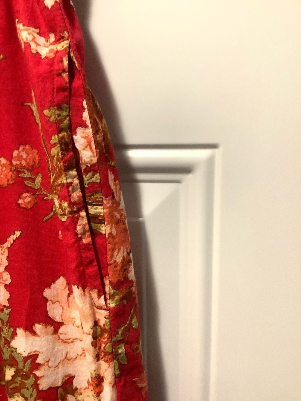 Sundance| Leia Reef Pull-on Cropped Pants Floral Novelty Tie Front Red Boho - Picture 10 of 11